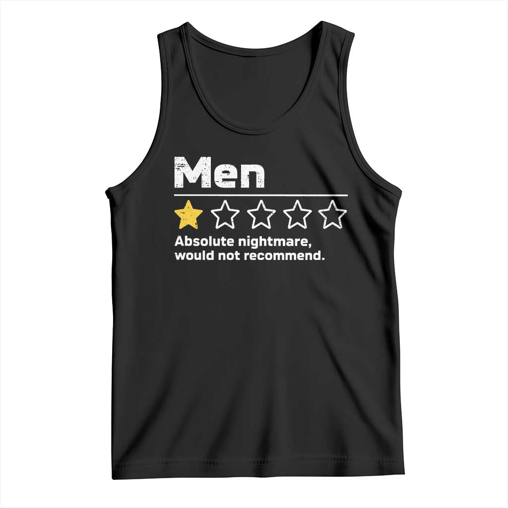 Men 1 Star Absolute Nightmare Would Not Recommend Tank Top Funny Bold Text