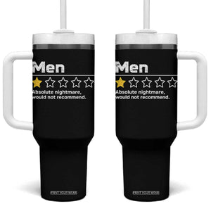 Men 1 Star Absolute Nightmare Would Not Recommend Tumbler With Handle Funny Bold Text