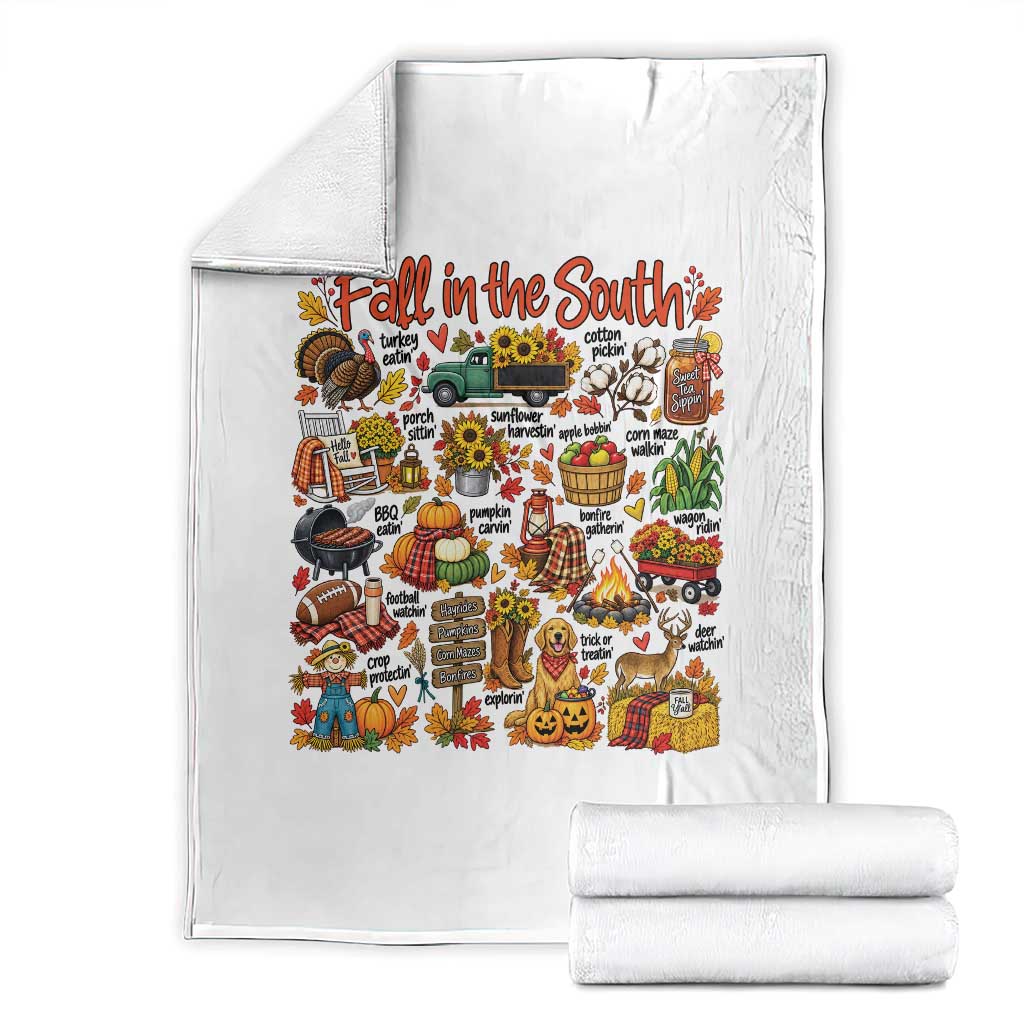 Fall In The South Throw Blanket Southern Autumn Harvest Activities