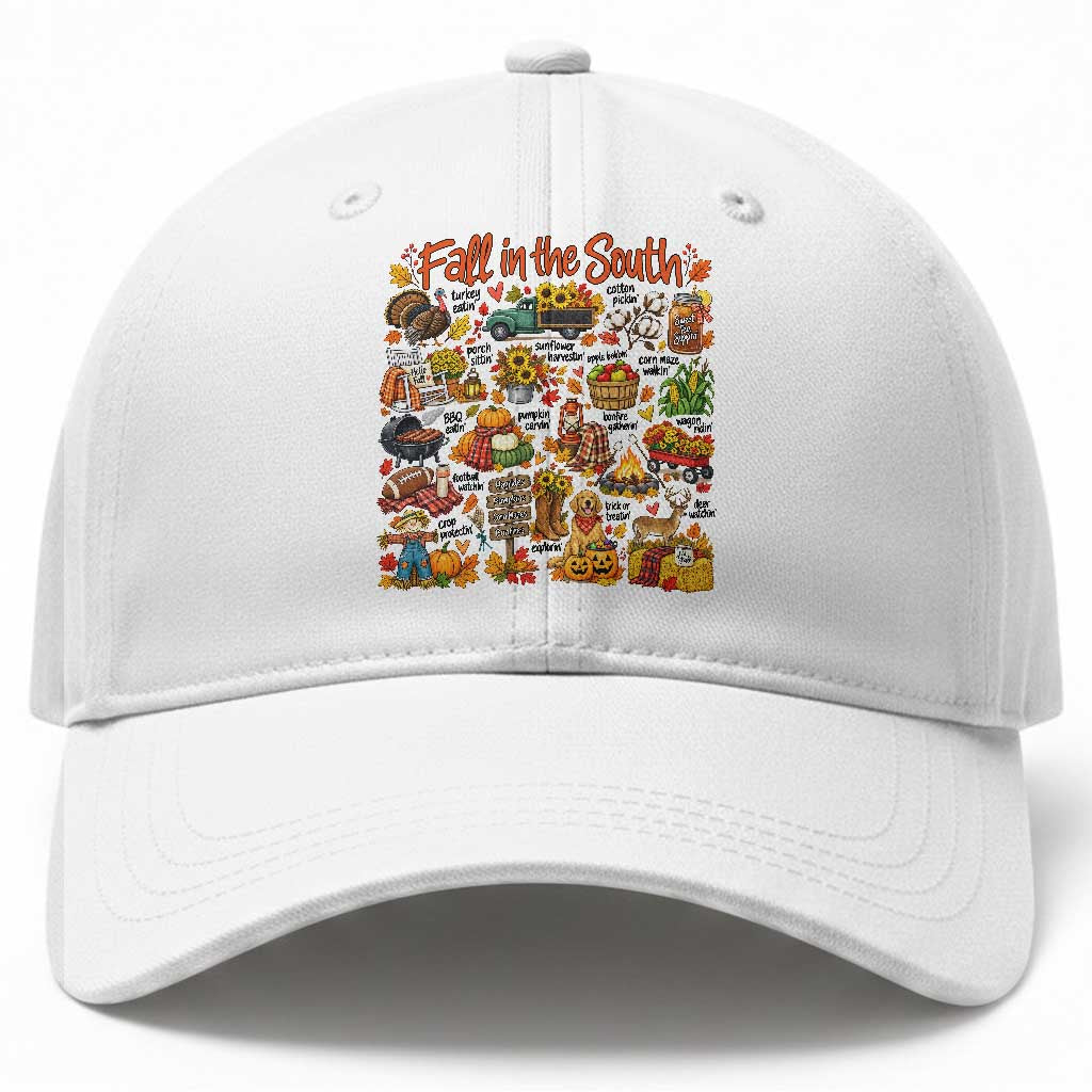 Fall In The South Baseball Cap Southern Autumn Harvest Activities