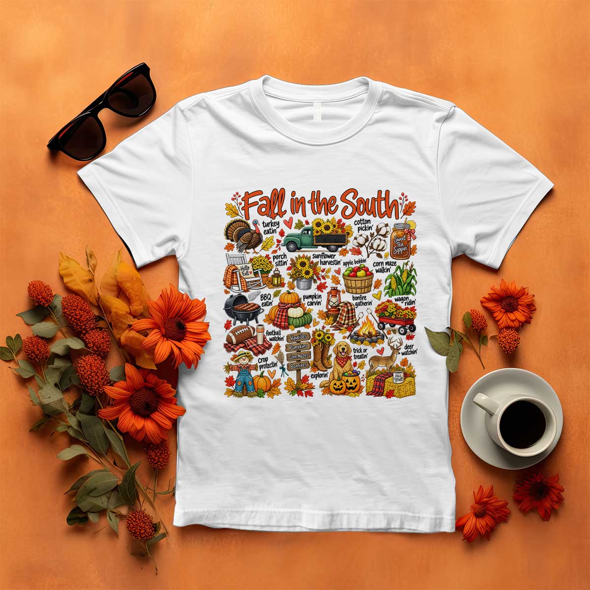 Fall In The South T Shirt Southern Autumn Harvest Activities