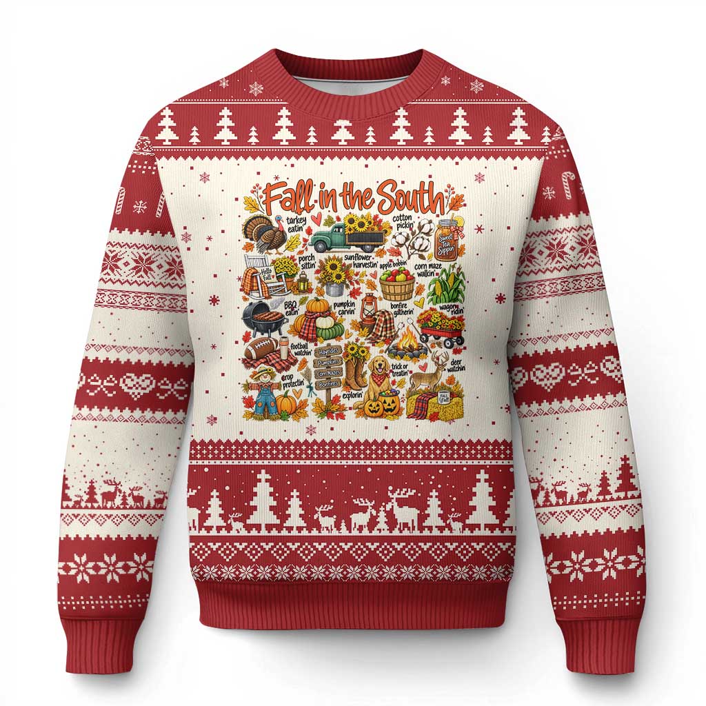 Fall In The South Ugly Christmas Sweater Southern Autumn Harvest Activities