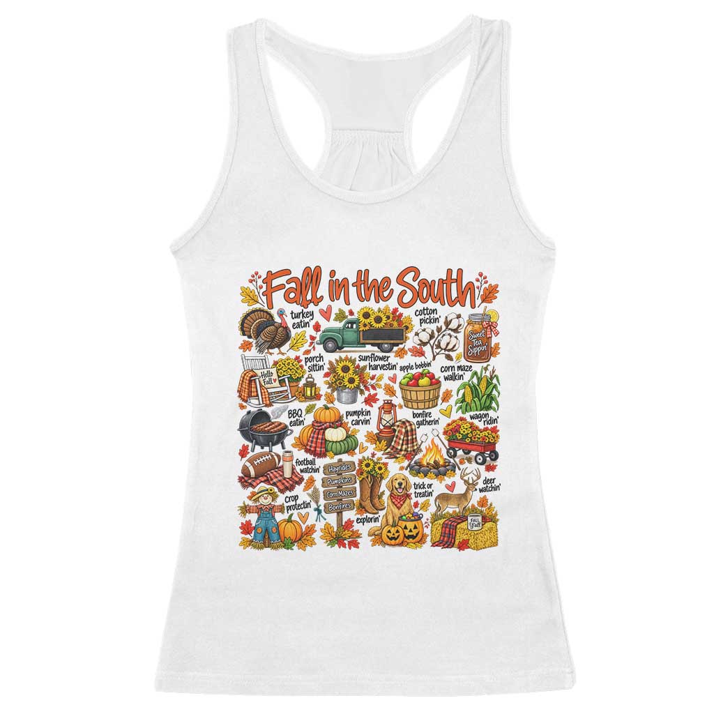 Fall In The South Racerback Tank Top Southern Autumn Harvest Activities