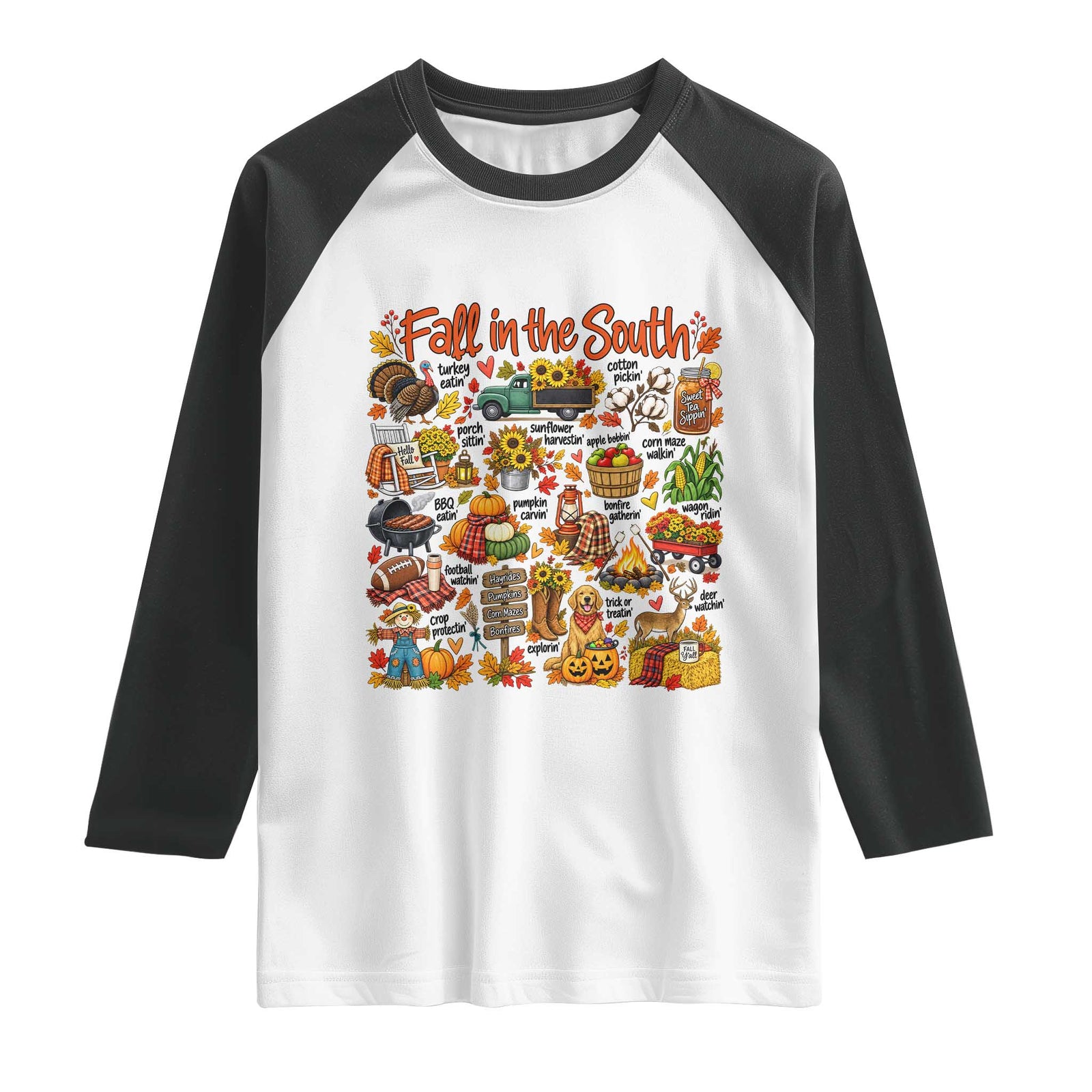 Fall In The South Raglan Shirt Southern Autumn Harvest Activities