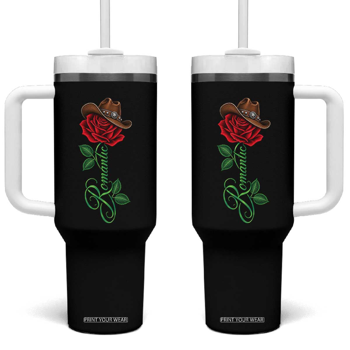Romantic Classic 70s 80s Red Rose R&B Music Lover Tumbler With Handle