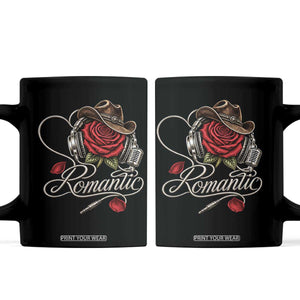 Retro Romantic Vintage Classic 70s 80s Coffee Mug Headphones Musical Red Rose