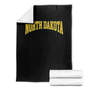 North Dakota Vintage Athletic Sports Design Throw Blanket ND State Pride 80s 90s Style