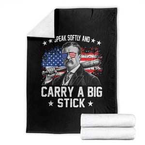 Historical Theodore Quotes Throw Blanket Speak Softly And Carry A Big Stick US Flag