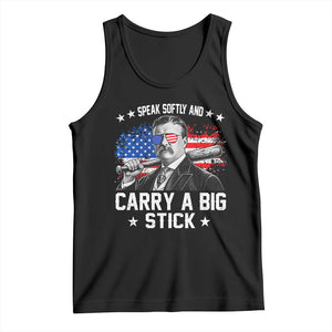 Historical Theodore Quotes Tank Top Speak Softly And Carry A Big Stick US Flag