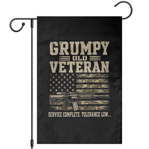 Grumpy Old Veteran Garden Flag Service Complete Tolerance Low Military Old Vet