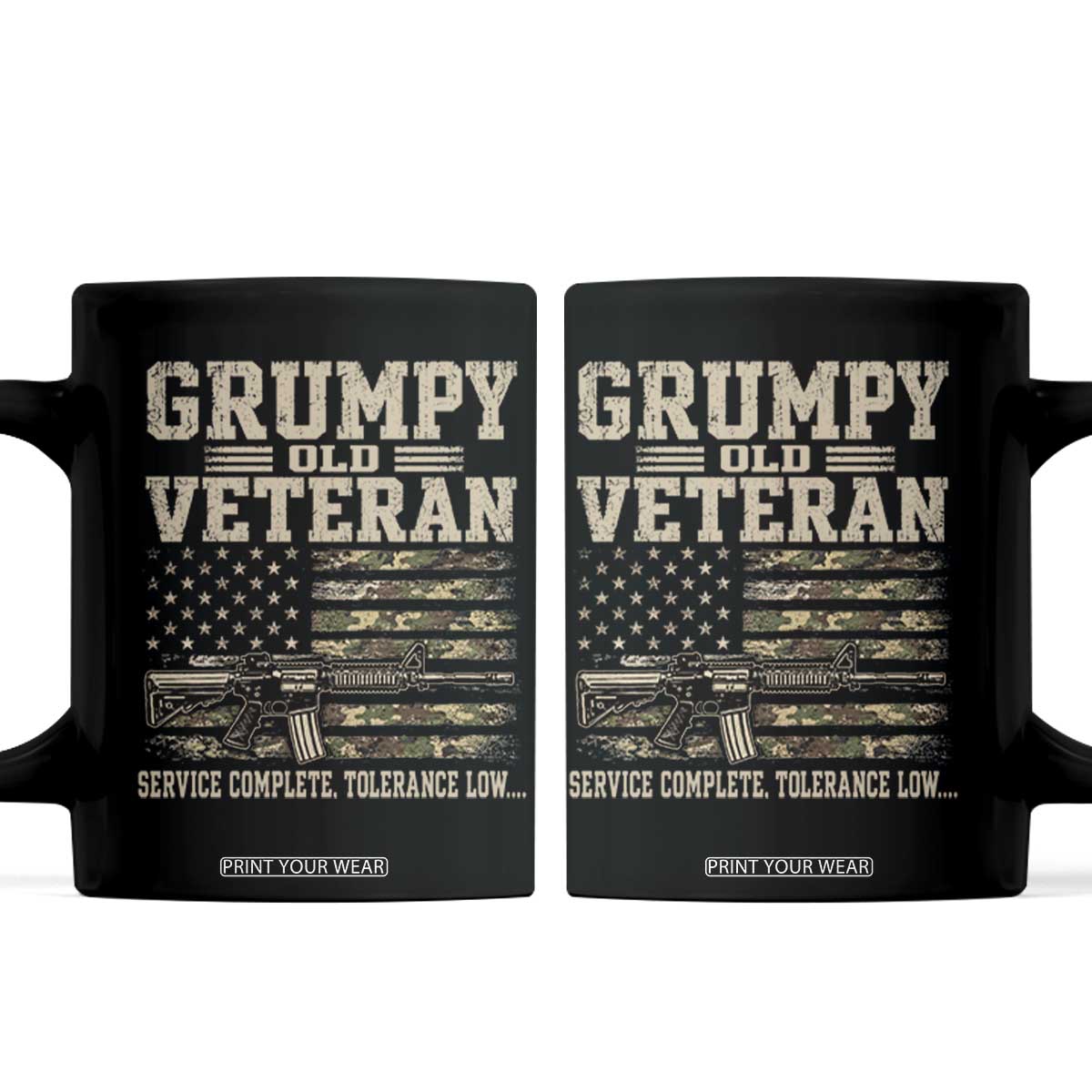 Grumpy Old Veteran Coffee Mug Service Complete Tolerance Low Military Old Vet