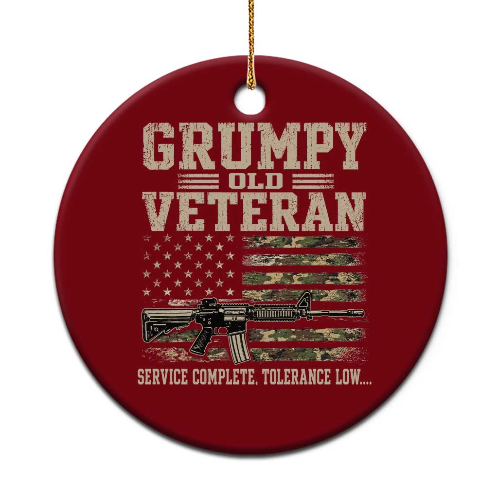 Grumpy Old Veteran Ceramic Ornament Service Complete Tolerance Low Military Old Vet