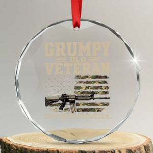 Grumpy Old Veteran Crystal Glass Ornament Service Complete Tolerance Low Military Old Vet