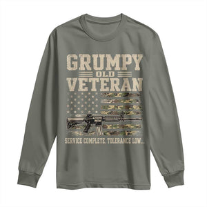 Grumpy Old Veteran Long Sleeve Shirt Service Complete Tolerance Low Military Old Vet
