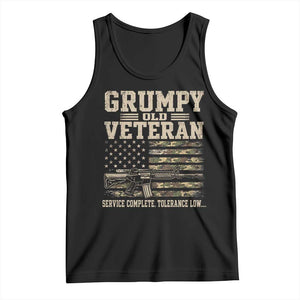 Grumpy Old Veteran Tank Top Service Complete Tolerance Low Military Old Vet