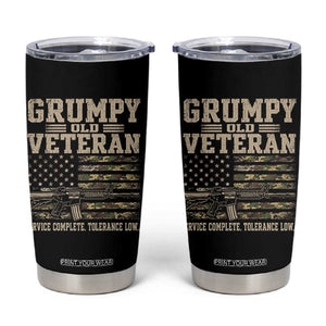 Grumpy Old Veteran Tumbler Cup Service Complete Tolerance Low Military Old Vet