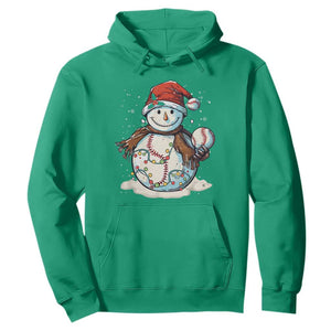 Funny Christmas Baseball Hoodie Cute Snowman Baseball Players Santa Hat TS11 Irish Green Print Your Wear