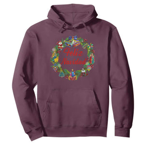 Christmas In Mexico Hoodie Feliz Navidad Xmas Wreath TS11 Maroon Print Your Wear