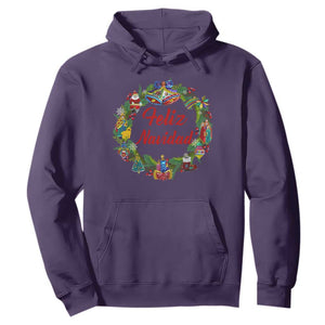 Christmas In Mexico Hoodie Feliz Navidad Xmas Wreath TS11 Purple Print Your Wear