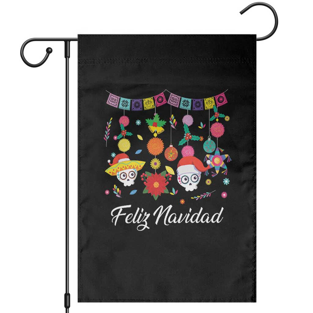 Feliz Navidad Garden Flag Funny Christmas In Mexico Sugar Skull Pinata Star TS11 Black Print Your Wear