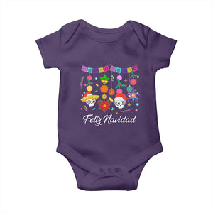 Feliz Navidad Baby Onesie Funny Christmas In Mexico Sugar Skull Pinata Star TS11 Purple Print Your Wear