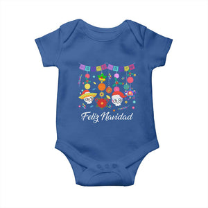 Feliz Navidad Baby Onesie Funny Christmas In Mexico Sugar Skull Pinata Star TS11 Royal Blue Print Your Wear