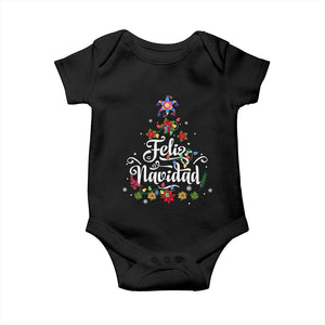 Christmas In Mexico Baby Onesie Feliz Navidad Pinata Star Xmas Tree TS11 Black Print Your Wear