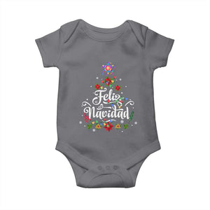 Christmas In Mexico Baby Onesie Feliz Navidad Pinata Star Xmas Tree TS11 Charcoal Print Your Wear