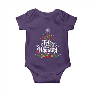 Christmas In Mexico Baby Onesie Feliz Navidad Pinata Star Xmas Tree TS11 Purple Print Your Wear