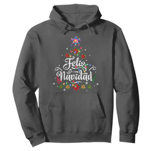 Christmas In Mexico Hoodie Feliz Navidad Pinata Star Xmas Tree TS11 Dark Heather Print Your Wear