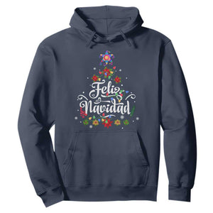 Christmas In Mexico Hoodie Feliz Navidad Pinata Star Xmas Tree TS11 Navy Print Your Wear