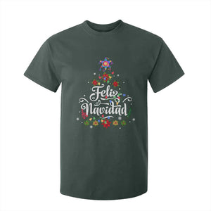 Christmas In Mexico T Shirt For Kid Feliz Navidad Pinata Star Xmas Tree TS11 Dark Forest Green Print Your Wear