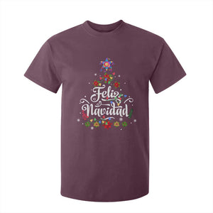 Christmas In Mexico T Shirt For Kid Feliz Navidad Pinata Star Xmas Tree TS11 Maroon Print Your Wear