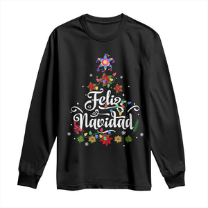 Christmas In Mexico Long Sleeve Shirt Feliz Navidad Pinata Star Xmas Tree TS11 Black Print Your Wear