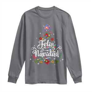 Christmas In Mexico Long Sleeve Shirt Feliz Navidad Pinata Star Xmas Tree TS11 Charcoal Print Your Wear