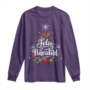 Christmas In Mexico Long Sleeve Shirt Feliz Navidad Pinata Star Xmas Tree TS11 Purple Print Your Wear