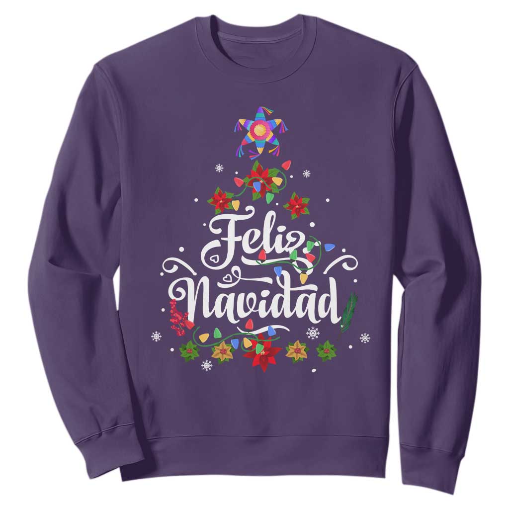 Christmas In Mexico Sweatshirt Feliz Navidad Pinata Star Xmas Tree TS11 Purple Print Your Wear