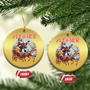 Funny Black Santa Heavy Metal Xmas Christmas Ornament Sleigher Xmas Rock & Roll TS11 Circle Gold Print Your Wear