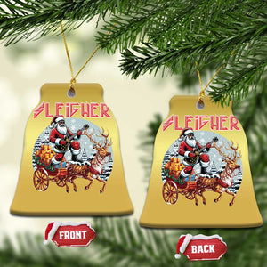 Funny Black Santa Heavy Metal Xmas Christmas Ornament Sleigher Xmas Rock & Roll TS11 Bell Flake Gold Print Your Wear