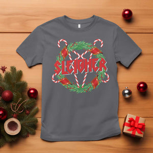 Funny Christmas Heavy Metal T Shirt Sleigher Xmas Pentagram Candy Cane TS11 Charcoal Print Your Wear