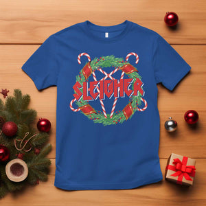 Funny Christmas Heavy Metal T Shirt Sleigher Xmas Pentagram Candy Cane TS11 Royal Blue Print Your Wear