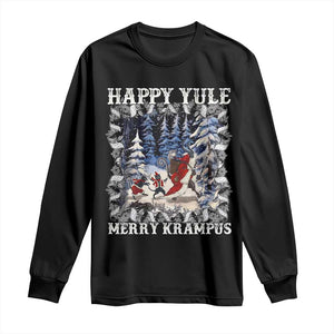 Happy Yule Merry Krampus Long Sleeve Shirt Vintage Krampus Black Cat TS11 Black Print Your Wear