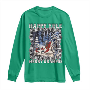 Happy Yule Merry Krampus Long Sleeve Shirt Vintage Krampus Black Cat TS11 Irish Green Print Your Wear