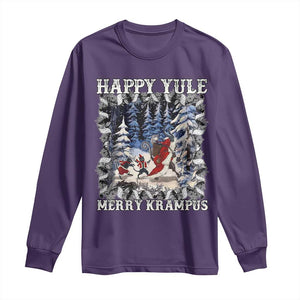 Happy Yule Merry Krampus Long Sleeve Shirt Vintage Krampus Black Cat TS11 Purple Print Your Wear