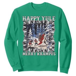 Happy Yule Merry Krampus Sweatshirt Vintage Krampus Black Cat TS11 Irish Green Print Your Wear