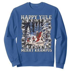 Happy Yule Merry Krampus Sweatshirt Vintage Krampus Black Cat TS11 Royal Blue Print Your Wear