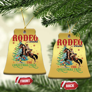 Western Xmas Christmas Ornament Rodeo Around The Christmas Tree Cowgirl TS11 Bell Flake Gold Print Your Wear