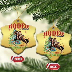 Western Xmas Christmas Ornament Rodeo Around The Christmas Tree Cowgirl TS11 Snow Flake Gold Print Your Wear