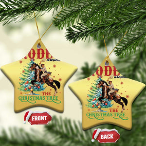 Western Xmas Christmas Ornament Rodeo Around The Christmas Tree Cowgirl TS11 Star Gold Print Your Wear