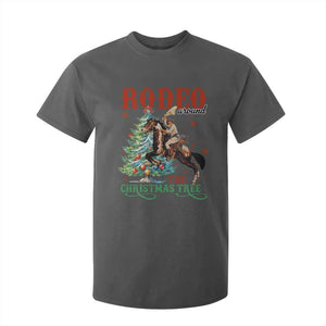 Western Christmas T Shirt For Kid Rodeo Around The Christmas Tree Cowgirl TS11 Dark Heather Print Your Wear